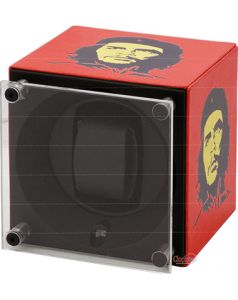 SwissKubik SK01.CV.ART14-WP SINGLE CUIR IMPRIMÉ "CHE" ROUGE WITH WINDOW PROTECT