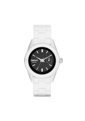 DKNY JITNEY WHITE CERAMIC LINK WATCH