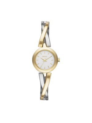 DKNY CROSSWALK TWO-TONE CROSSOVER BANGLE WATCH