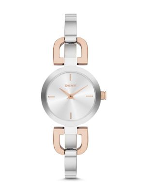 DKNY READE TWO-TONE D-LINK BRACELET WATCH