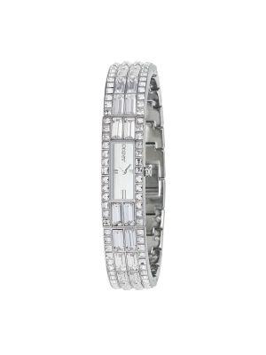 DKNY BEEKMAN SILVER TANK WATCH WITH GLITZ