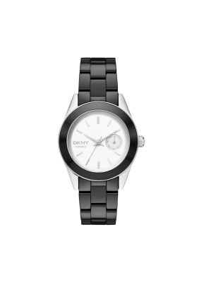 DKNY JITNEY BLACK CERAMIC LINK WATCH