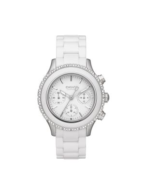 DKNY WESTSIDE WHITE CHRONO WATCH WITH GLITZ