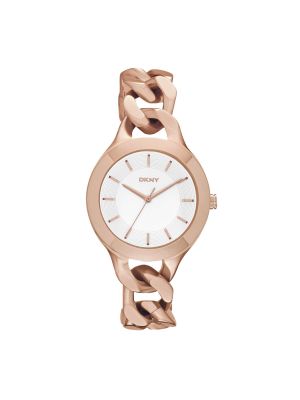 DKNY Chambers Large Rose Gold-Tone Link Watch