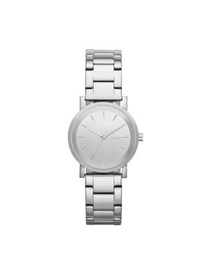 DKNY SOHO SILVER-TONE LARGE ROUND FACE WATCH