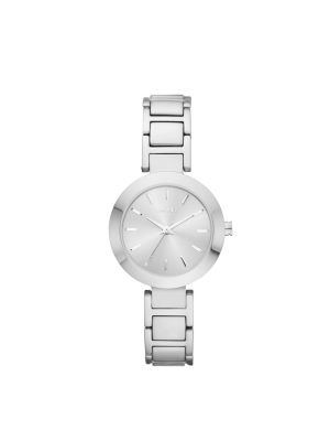 DKNY STANHOPE SILVER BAND ROUND WATCH