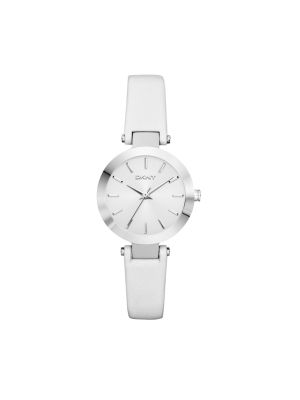 DKNY STANHOPE WHITE LEATHER WATCH
