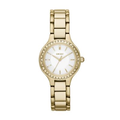 DKNY Chambers Gold-Tone Watch with Glitz