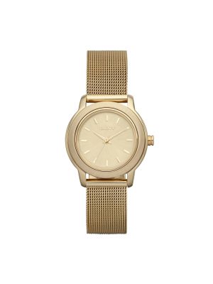 DKNY TOMPKINS GOLD-TONE MESH ROUND WATCH