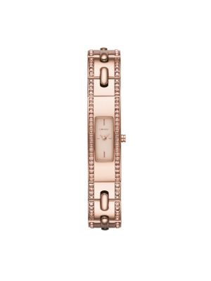 DKNY BEEKMAN ROSE GOLD-TONE GLITZ BANGLE WATCH