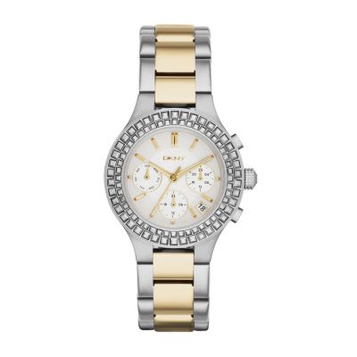 DKNY CHAMBERS TWO-TONE GLITZ WATCH