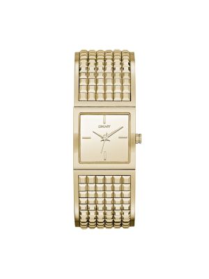 DKNY BRYANT PARK GOLD-TONE WIDE BANGLE WATCH
